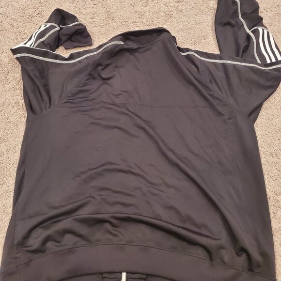 Adidas Zip up Windbreaker Black Jacket sz XXL - Picture 5 of 6